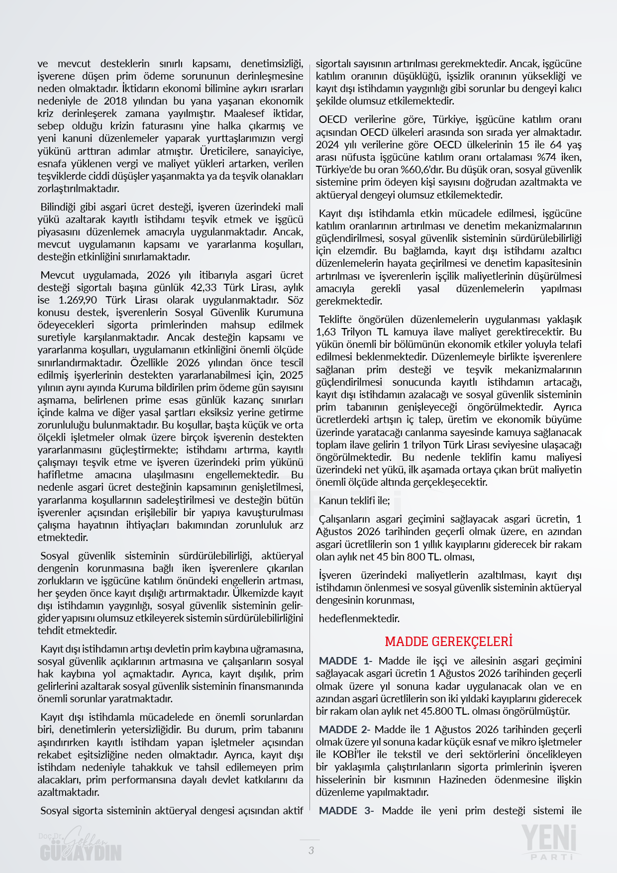 Kanun teklifi 1 - 3