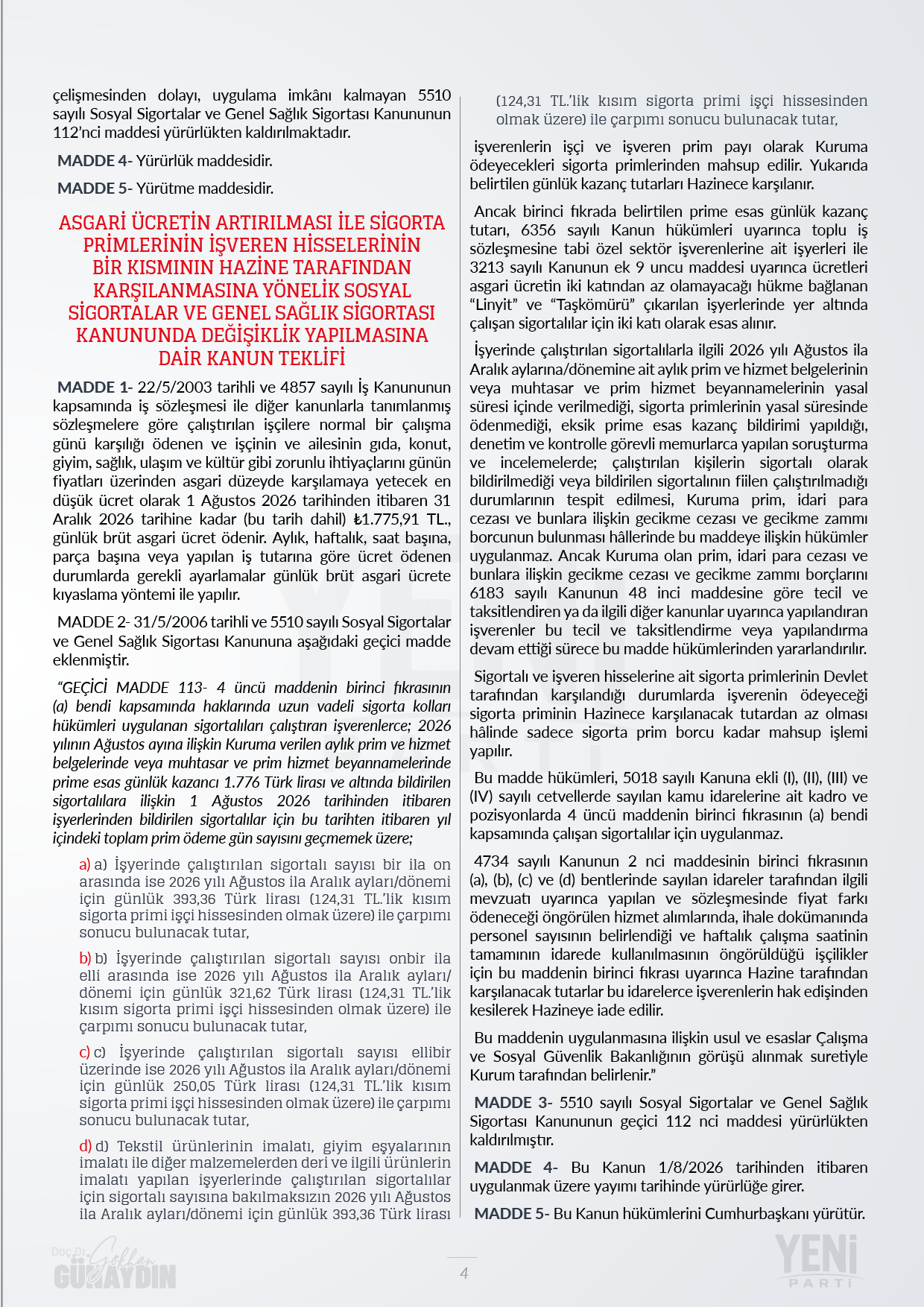 Kanun teklifi 1 - 4